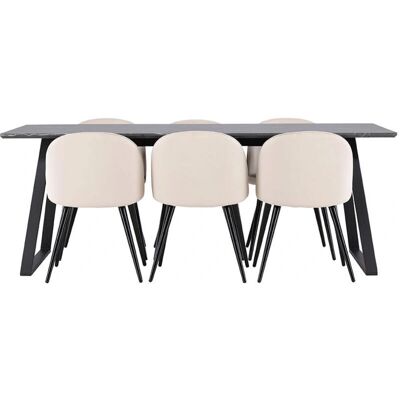 Ebuy24 - Malaga - Mørk - 200 x 90 x 75 cm - Dining set Ebuy24 - Malaga - Mørk - 200 x 90 x 75 cm - Dining set