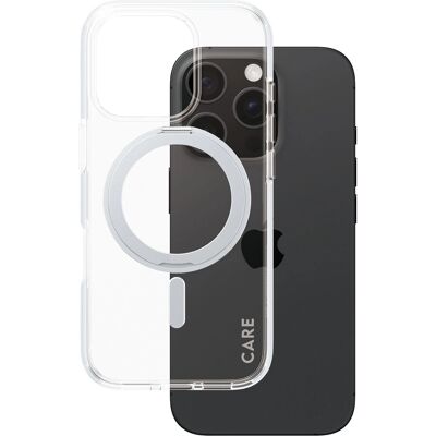 PanzerGlass Care suoja iPhone 16 Pro MagSafe ja jalusta - Hopea PanzerGlass Care suoja iPhone 16 Pro MagSafe ja jalusta - Hopea
