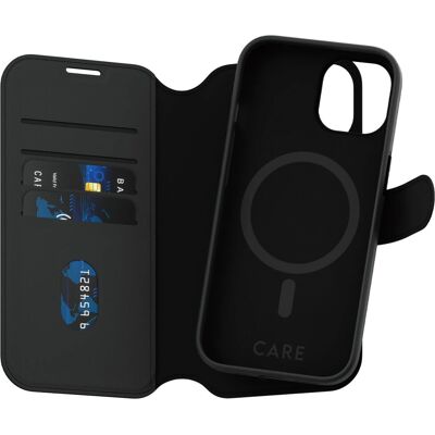 Care By Panzerglass iPhone 15 2-in-1 Flip & Wallet - Musta Care By Panzerglass iPhone 15 2-in-1 Flip & Wallet - Musta