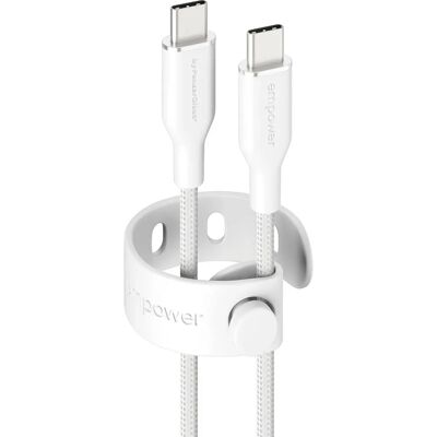 PanzerGlass empower™ Racing 60W USB-C zu USB-C Kabel - 2M - Silber Weiß PanzerGlass empower™ Racing 60W USB-C zu USB-C Kabel - 2M - Silber Weiß