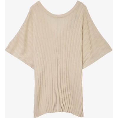 Vero Moda Curve - Toppi vmcBarbados SS V-back Pullover - Grau - Top Vero Moda Curve - Toppi vmcBarbados SS V-back Pullover - Grau - Top