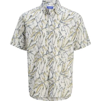Jack & Jones Junior - JorJoshua Split Aop Shirt SS Jnr - Biały - Koszula Jack & Jones Junior - JorJoshua Split Aop Shirt SS Jnr - Biały - Koszula
