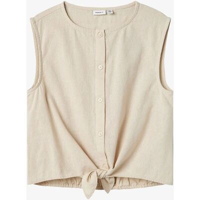 Name it kids - Topp nkfFalinnen SL Short Top - Beige - Kort topp Name it kids - Topp nkfFalinnen SL Short Top - Beige - Kort topp