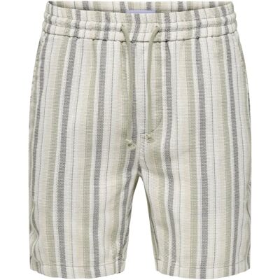 ONLY & SONS - Modello: onsTrev Life Reg Struc Stripe Short - Verde - Shorts ONLY & SONS - Modello: onsTrev Life Reg Struc Stripe Short - Verde - Shorts