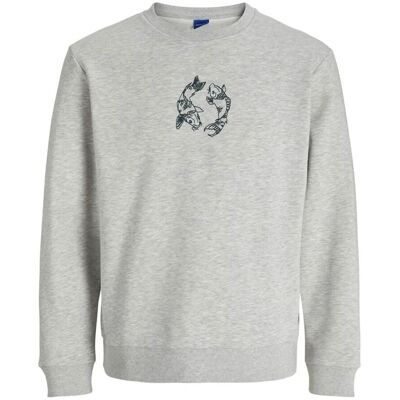 Jack & Jones Koi Emb Sweatshirt - Szara - Bluza Męska Jack & Jones Koi Emb Sweatshirt - Szara - Bluza Męska