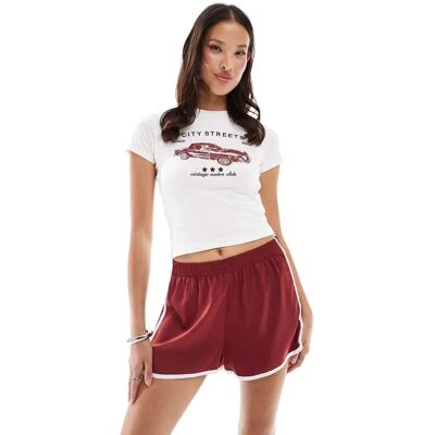 Only Abella Life MW Sporty Shorts - Rød - Shorts Only Abella Life MW Sporty Shorts - Rød - Shorts