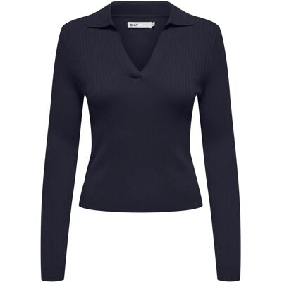 ONLY Night Sky Ripp-Polo Pullover - Sweater ONLY Night Sky Ripp-Polo Pullover - Sweater