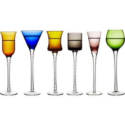 Lyngby Glas Bicchieri da schnapps 6 pz - Colorati a mano 2,5-5cl Lyngby Glas Bicchieri da schnapps 6 pz - Colorati a mano 2,5-5cl