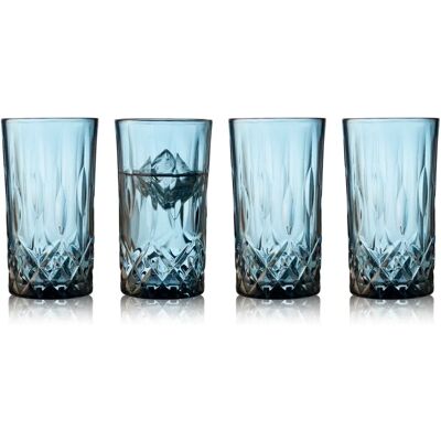 Lyngby Glas Sorrento Highball Glas Sæt på 4 - Blå Lyngby Glas Sorrento Highball Glas Sæt på 4 - Blå