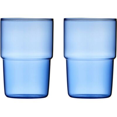 Lyngby Glass Torino Vann Glass Blå - 2 stk 400 ml Lyngby Glass Torino Vann Glass Blå - 2 stk 400 ml