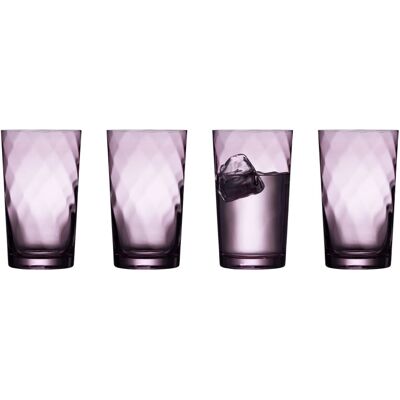 Lyngby Glas Lila Wasser Glas Set aus 4 Highball 450ml Lyngby Glas Lila Wasser Glas Set aus 4 Highball 450ml