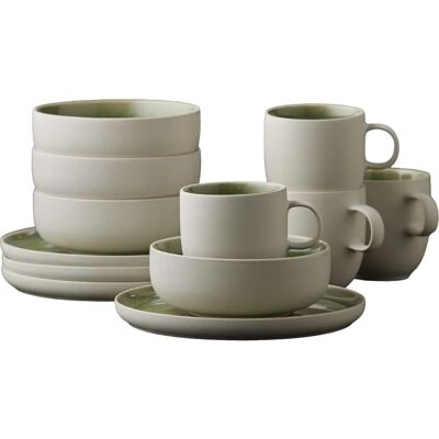 Studio Round 32199 White Stoneware 12-Piece Tableware Set Studio Round 32199 White Stoneware 12-Piece Tableware Set