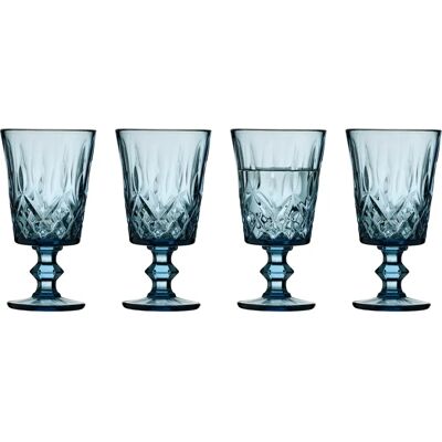 Lyngby Glas Sorrento 30cl Set mit 4 Blau Weingläser Lyngby Glas Sorrento 30cl Set mit 4 Blau Weingläser