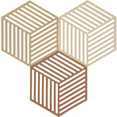 Zone Denmark Hexagon Untersetzer - Set aus 3 - Hitzebeständig, Silikon Zone Denmark Hexagon Untersetzer - Set aus 3 - Hitzebeständig, Silikon