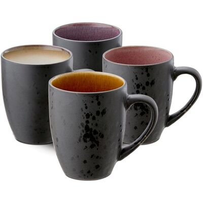 Bitz Schwarzes Keramikkaffeetassen-Set - 300ml - 4 Stück Bitz Schwarzes Keramikkaffeetassen-Set - 300ml - 4 Stück