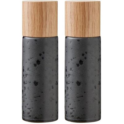 Bitz Salz- & Pfeffermühle-Set - Keramik, Holz, 17cm Bitz Salz- & Pfeffermühle-Set - Keramik, Holz, 17cm