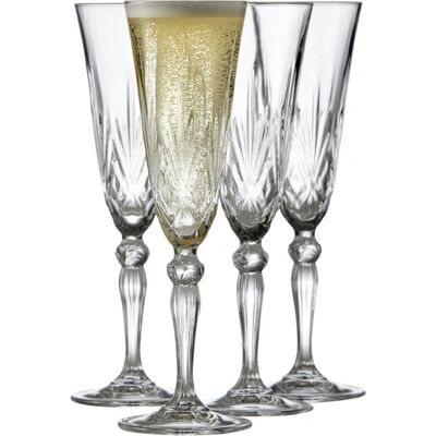 Lyngby Glas Melodia Champagner-Gläser-Set - Klar - 4 stk Lyngby Glas Melodia Champagner-Gläser-Set - Klar - 4 stk
