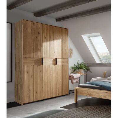 Home Affaire Huven Kleiderschrank - 3 Türen, Massiv Eiche, Naturfinish - Schrank Home Affaire Huven Kleiderschrank - 3 Türen, Massiv Eiche, Naturfinish - Schrank
