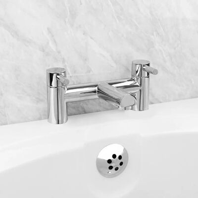 NES Home - Modern Round Bridge - Chrome - Deck Mounted - Bath Filler Tap NES Home - Modern Round Bridge - Chrome - Deck Mounted - Bath Filler Tap