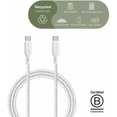 Upström CC250-100W-E USB-kabel - 2,5m - Hvid - USB Type-C Upström CC250-100W-E USB-kabel - 2,5m - Hvid - USB Type-C