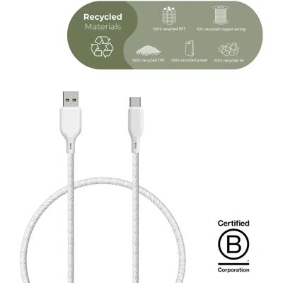 Upström Ëssentials - USB-kabel - USB A til USB C - 1.2m - 60W - Hvid Upström Ëssentials - USB-kabel - USB A til USB C - 1.2m - 60W - Hvid
