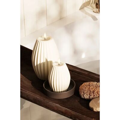 Deluxe Homeart - Candela a LED fatta a mano Round Stripe - 10 cm - Stearinlys Deluxe Homeart - Candela a LED fatta a mano Round Stripe - 10 cm - Stearinlys