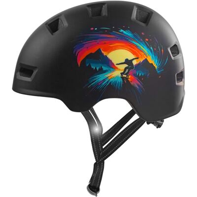 Copenhagen CRAZY SAFETY Schwarzer Helm L57-61cm - Skate Fahrradhelm Copenhagen CRAZY SAFETY Schwarzer Helm L57-61cm - Skate Fahrradhelm