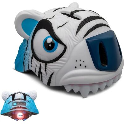 Crazy Safety Kinder Fahrradhelm – Weiß Tiger, Verstellbar, EN 1078 Zertifiziert Crazy Safety Kinder Fahrradhelm – Weiß Tiger, Verstellbar, EN 1078 Zertifiziert