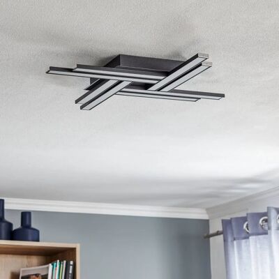 Domiluce LED Sufitowa Lampa Długa 8 Światła Czarna Domiluce LED Sufitowa Lampa Długa 8 Światła Czarna