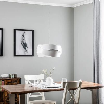Biała lampa wisząca Tornado - Nowoczesny design Biała lampa wisząca Tornado - Nowoczesny design