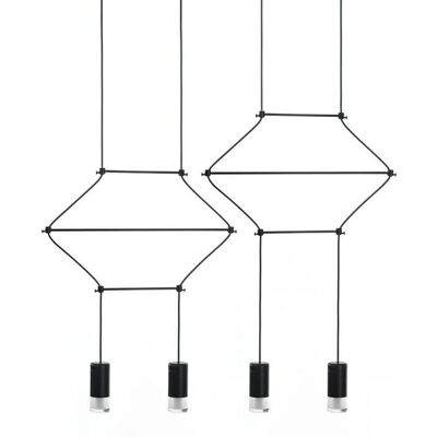 KING HOME Kompaktowa Regulowana Czarna Lampa Wisząca - Lampa wisząca KING HOME Kompaktowa Regulowana Czarna Lampa Wisząca - Lampa wisząca