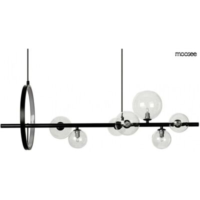 Lampa wisząca nowoczesna czarna Moosee z pierścieniem LED - Alure Line 90 Lampa wisząca nowoczesna czarna Moosee z pierścieniem LED - Alure Line 90