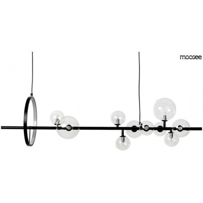 Czarna lampa wisząca Moosee z pierścieniem LED - Nowoczesne oświetlenie wnętrz Czarna lampa wisząca Moosee z pierścieniem LED - Nowoczesne oświetlenie wnętrz
