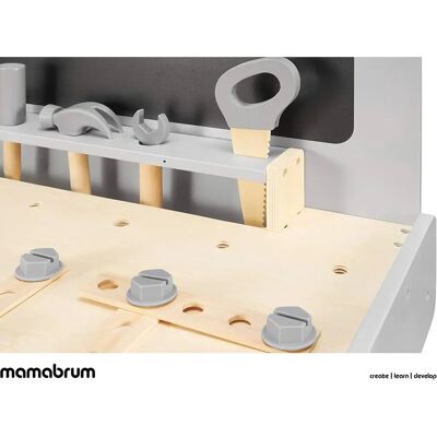 Banc de Travail en Bois Mamabrum pour Enfants - Jeu de Rôle et Bricolage - Publicité Banc de Travail en Bois Mamabrum pour Enfants - Jeu de Rôle et Bricolage - Publicité