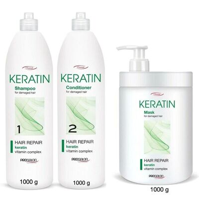 Shampoing à la kératine Prosalon - Réparation des cheveux abîmés - 1kg - Publicité Shampoing à la kératine Prosalon - Réparation des cheveux abîmés - 1kg - Publicité