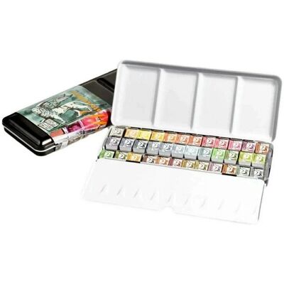 Renesans - 36-color - Metalowe etui - Paleta - Zestaw akwareli Renesans - 36-color - Metalowe etui - Paleta - Zestaw akwareli