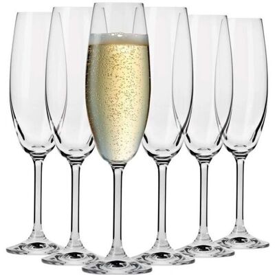 Set de Flûtes à Champagne Krosno 6x 210ml Cristal - Publicité Set de Flûtes à Champagne Krosno 6x 210ml Cristal - Publicité