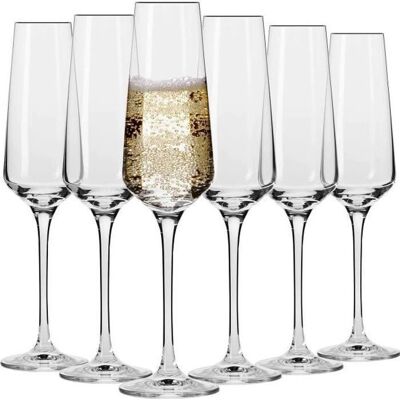 Zestaw kieliszków do szampana Krosno - 6x 180 ml Eleganckie kryształowe kieliszki Zestaw kieliszków do szampana Krosno - 6x 180 ml Eleganckie kryształowe kieliszki
