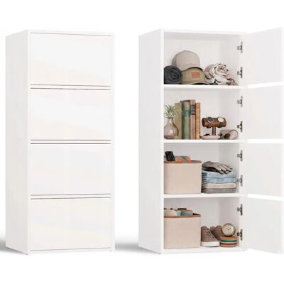 TOPESHOP Alma – Commode moderne 4 portes – Blanc - Publicité TOPESHOP Alma – Commode moderne 4 portes – Blanc - Publicité