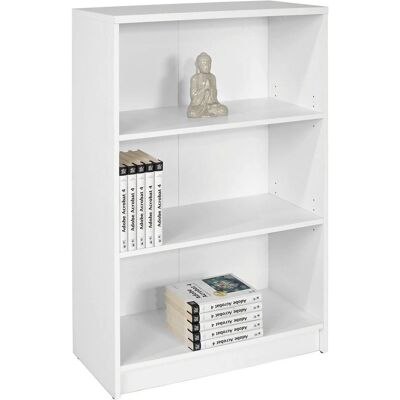 Essentials Medium Wide Bookcase - Perlweiß - Verstellbare Regale Essentials Medium Wide Bookcase - Perlweiß - Verstellbare Regale