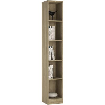 Essentials Hohe Schmale Bücherregal - Sonama Eiche - Verstellbare Regale Essentials Hohe Schmale Bücherregal - Sonama Eiche - Verstellbare Regale