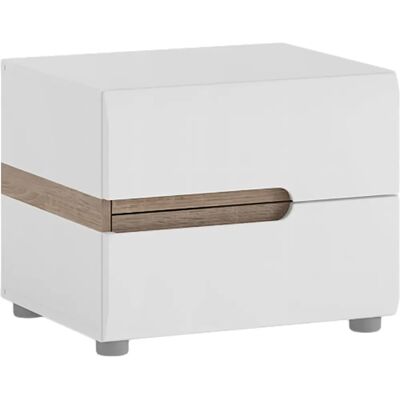 Furniture To Go Chelsea White High Gloss Oak 2 Drawer Bedside - Bedside Cabinet Furniture To Go Chelsea White High Gloss Oak 2 Drawer Bedside - Bedside Cabinet