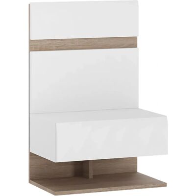 Furniture To Go Chelsea White High Gloss Truffle Oak Bedside Extension - Bedside Extension Furniture To Go Chelsea White High Gloss Truffle Oak Bedside Extension - Bedside Extension