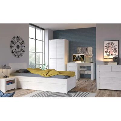 Fiji White Oak Single Bed with Storage - Single Bed Fiji White Oak Single Bed with Storage - Single Bed