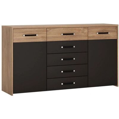 Furniture To Go Monaco Dąb i Czarny 2 Drzwi 5 Szuflad Szafa - Szafa Furniture To Go Monaco Dąb i Czarny 2 Drzwi 5 Szuflad Szafa - Szafa