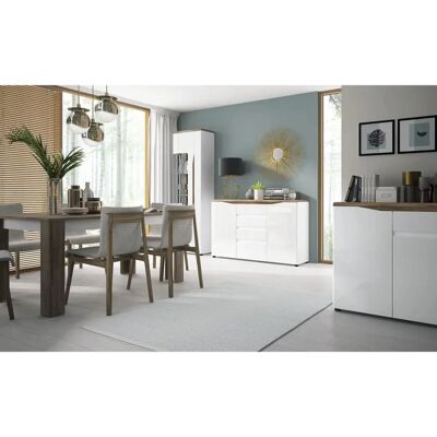Weiß Hochglanz 4-türiger 2-Schublade Sideboard - Kommode Weiß Hochglanz 4-türiger 2-Schublade Sideboard - Kommode