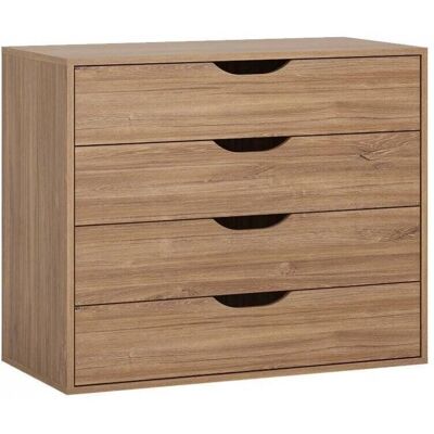 Furniture To Go Monaco Dąb i Czarny 4 Szufladowa Szafka - Szafka z 4 szufladami Furniture To Go Monaco Dąb i Czarny 4 Szufladowa Szafka - Szafka z 4 szufladami