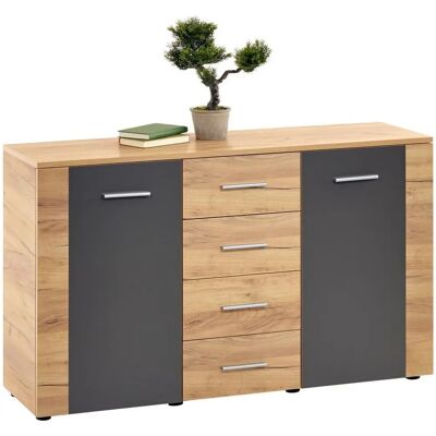 Uno 140x80cm Weiß/Grau/Blau Kommode - Chest of Drawers Uno 140x80cm Weiß/Grau/Blau Kommode - Chest of Drawers