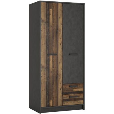 Szafa Wojcik NUBI NUBS01 w kolorze Matera ciemny, 2 drzwi i 2 szuflady Szafa Wojcik NUBI NUBS01 w kolorze Matera ciemny, 2 drzwi i 2 szuflady
