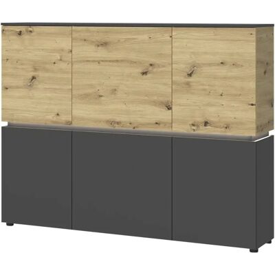 INOSIGN Luci Sideboard - 6 Türen, Artisan Eiche / Kosmos Anthrazit INOSIGN Luci Sideboard - 6 Türen, Artisan Eiche / Kosmos Anthrazit